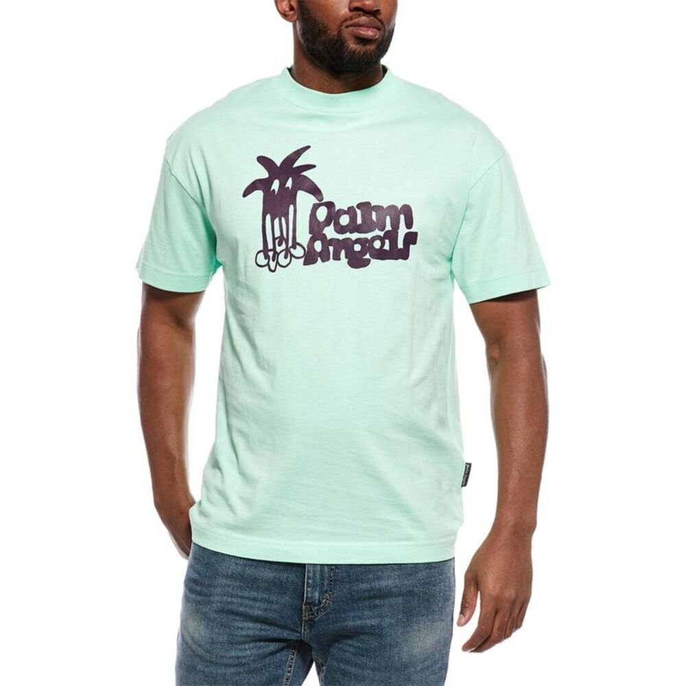 Palm Angels Mens  T-Shirt, Green
